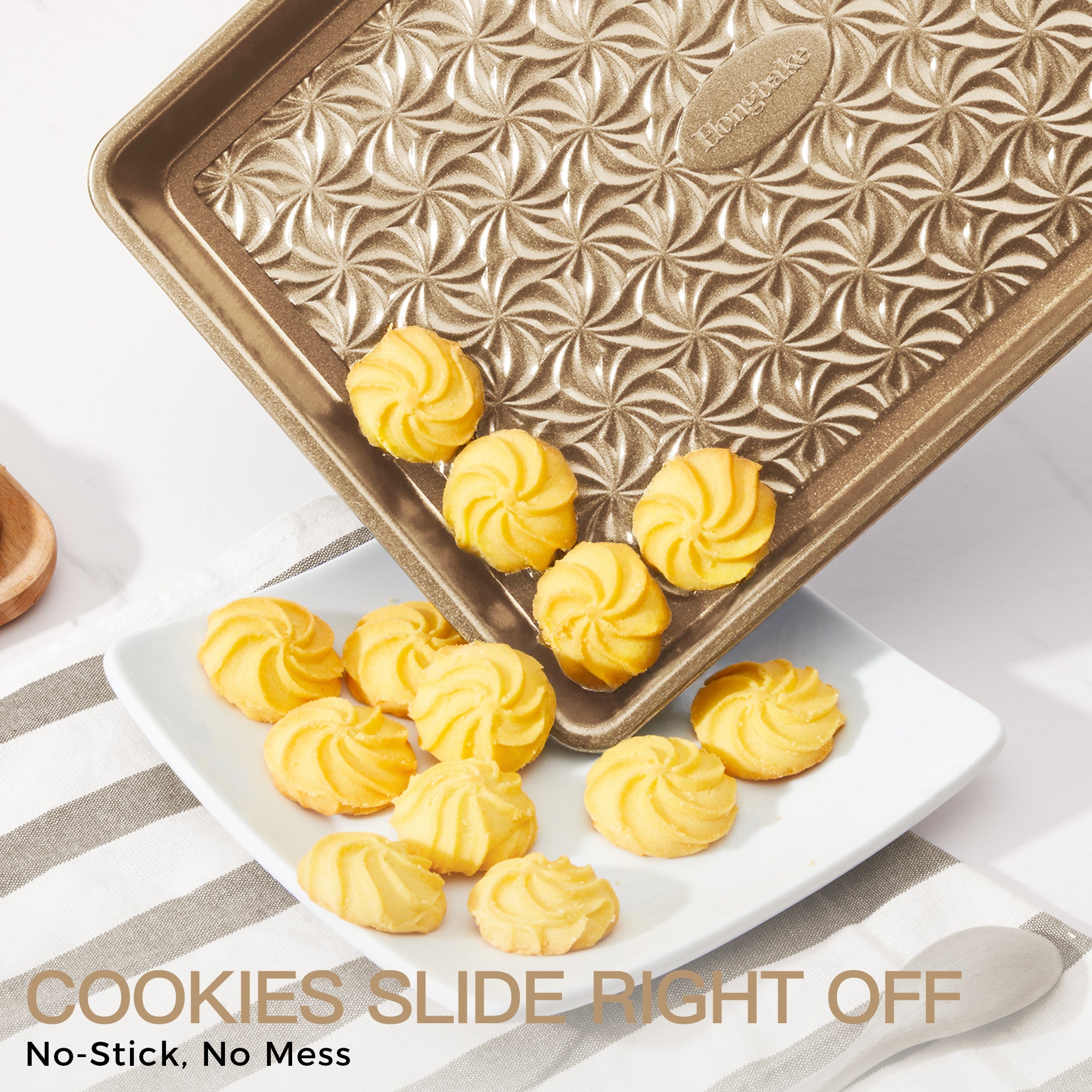 Floral Swirl Texture Nonstick Baking Sheet Set (3-Piece)