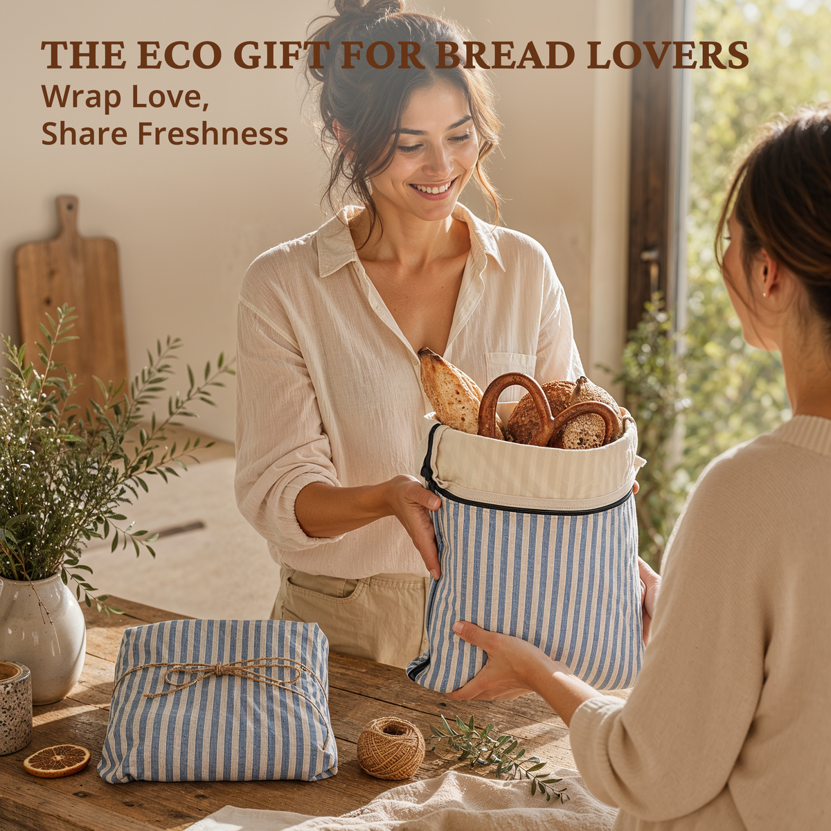 Beeswax Bread Bag with L-Shaped Zipper (2-Pack)