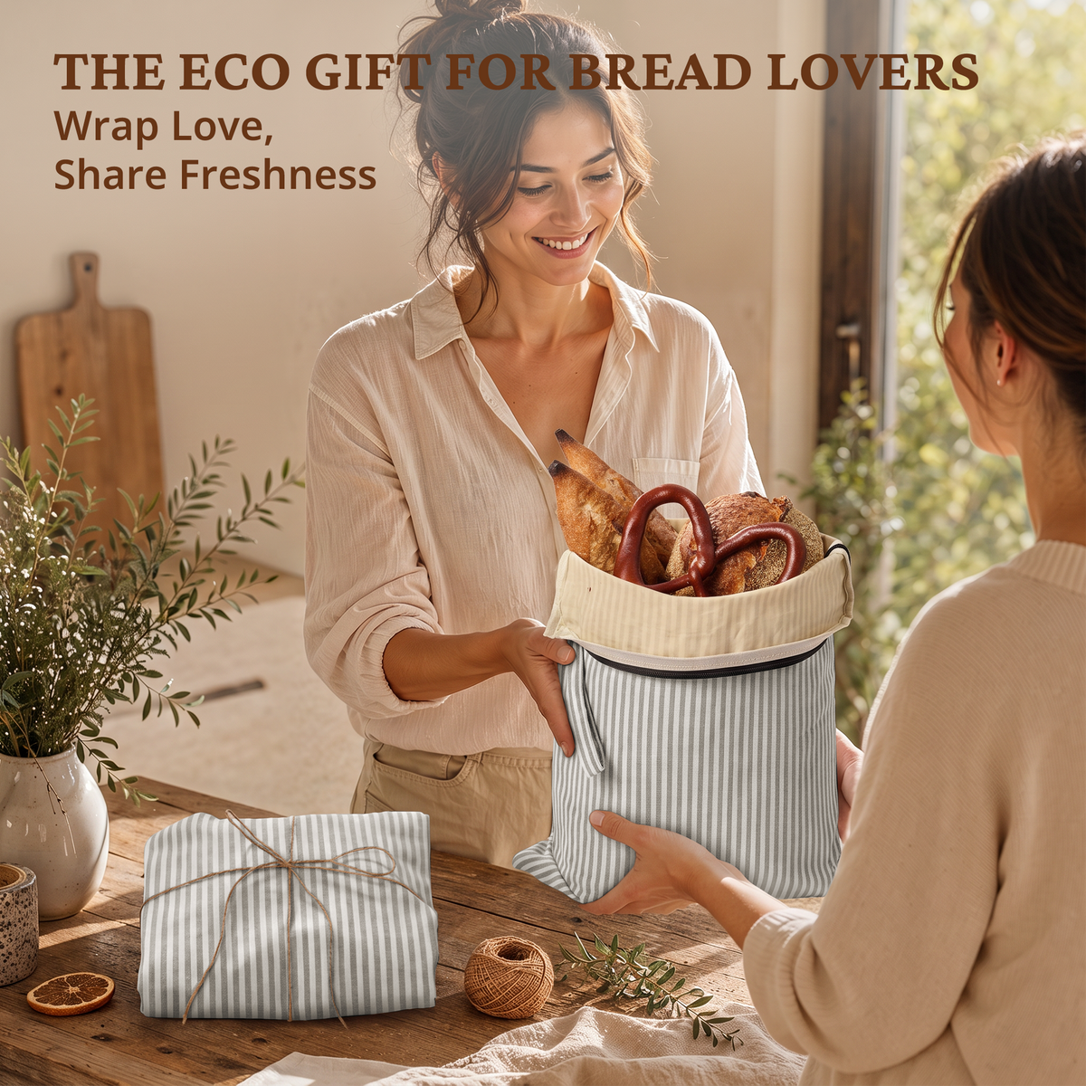Beeswax Bread Bag with L-Shaped Zipper (2-Pack)
