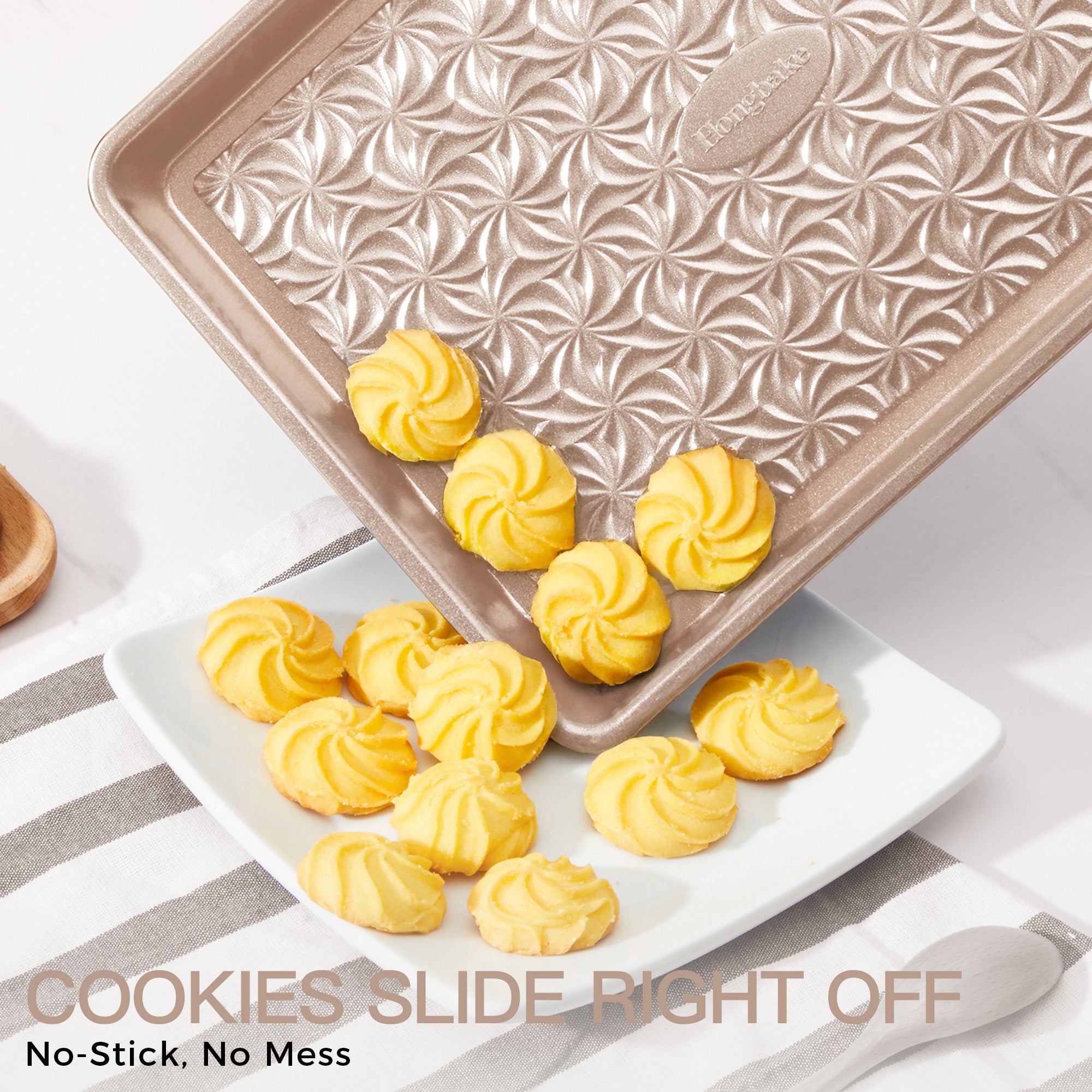 Floral Swirl Texture Nonstick Baking Sheet Set (3-Piece)