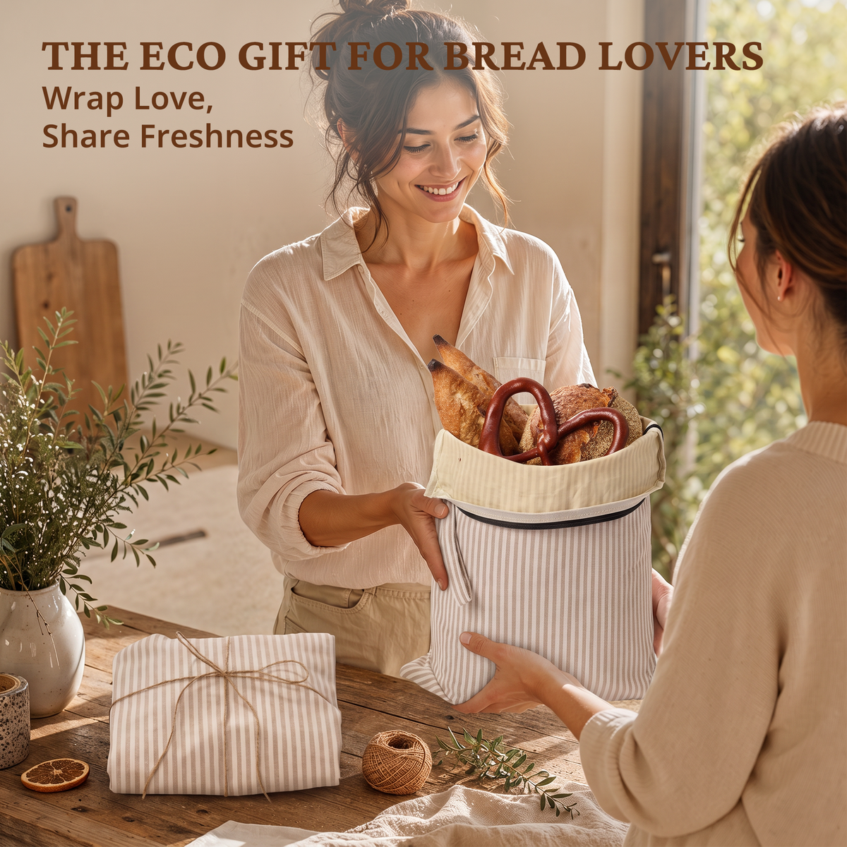 Beeswax Bread Bag with L-Shaped Zipper (2-Pack)