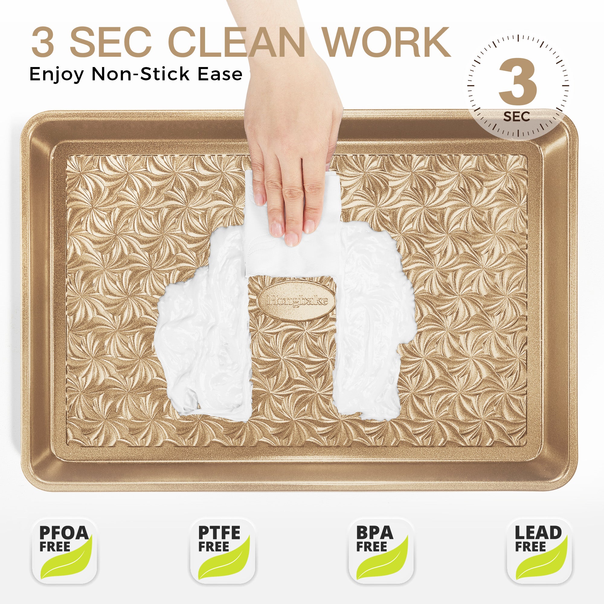 Floral Swirl Texture Nonstick Baking Sheet Set (3-Piece)