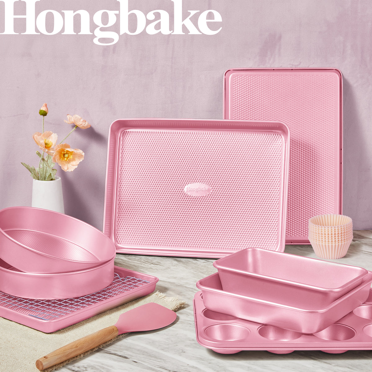 Diamond Texture Nonstick Bakeware Set (22-Piece)