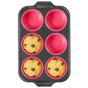 6 Cup Jumbo Silicone Muffin Pan with Metal Frame