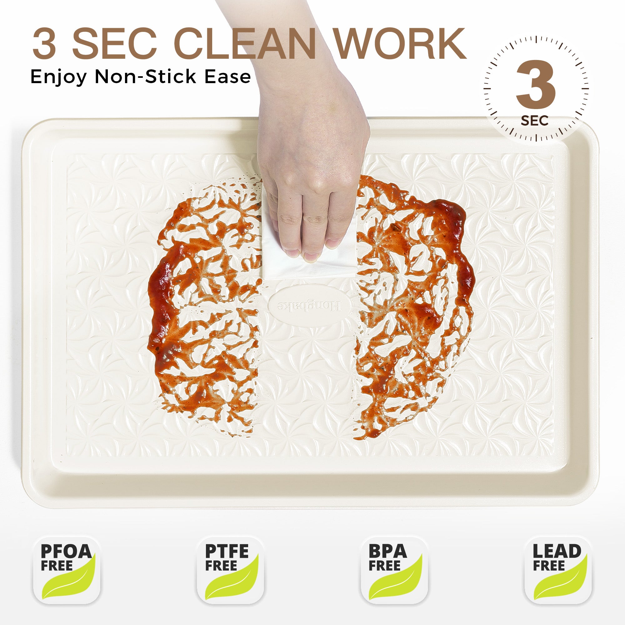 Floral Swirl Texture Nonstick Baking Sheet Set (3-Piece)