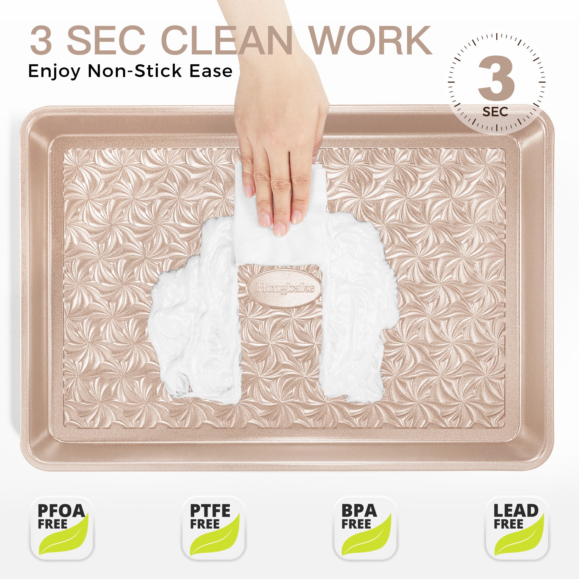 Floral Swirl Texture Nonstick Baking Sheet Set (3-Piece)