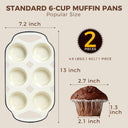 Enameled Cast Iron Muffin & Cupcake Pan with Handles 6-Cup (2-Pack)