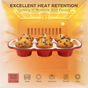 Enameled Cast Iron Muffin & Cupcake Pan with Handles 6-Cup (2-Pack)