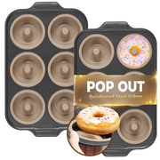 Silicone Donut Pan with Carbon Steel Frame, 6-Donut (2-Pack)
