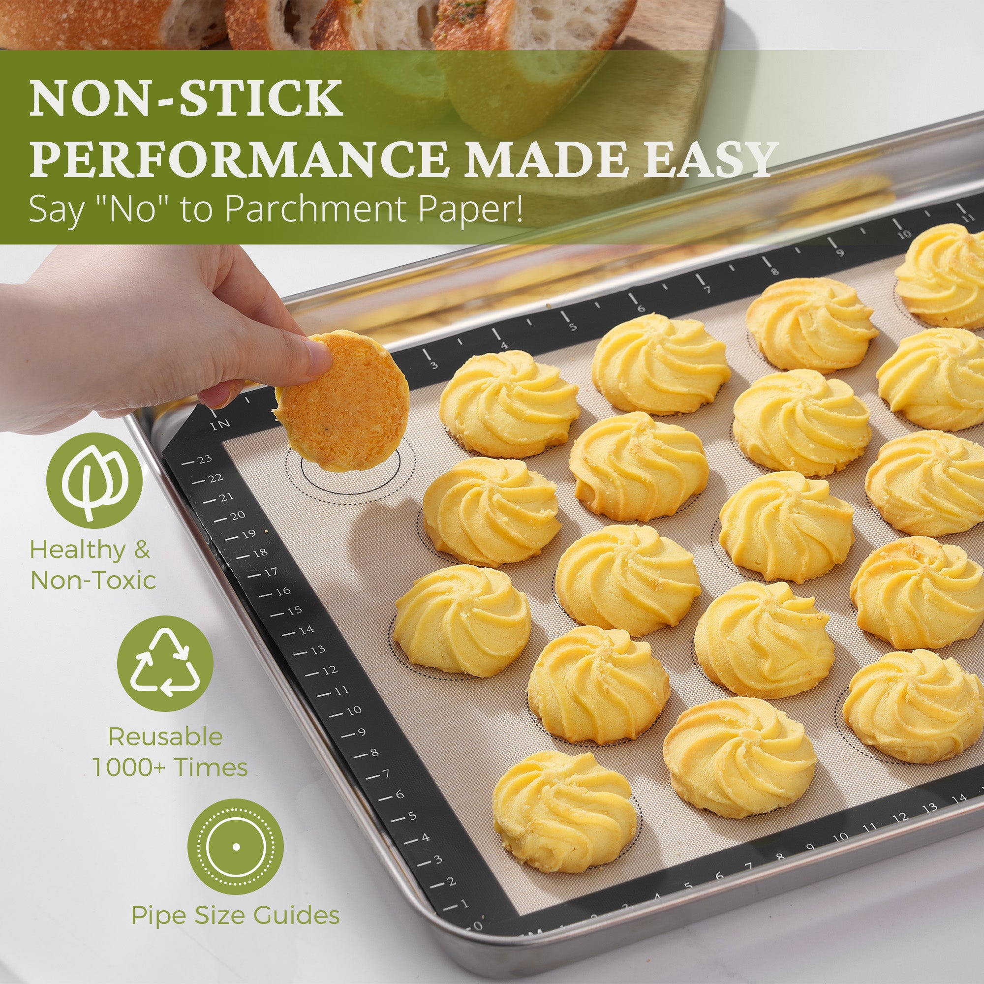 Mirror Finish Baking Sheet, Rack & Silicone Mat Set (7-Piece)