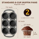 Cast Iron Muffin & Cupcake Pan 6-Cup (2-Pack)
