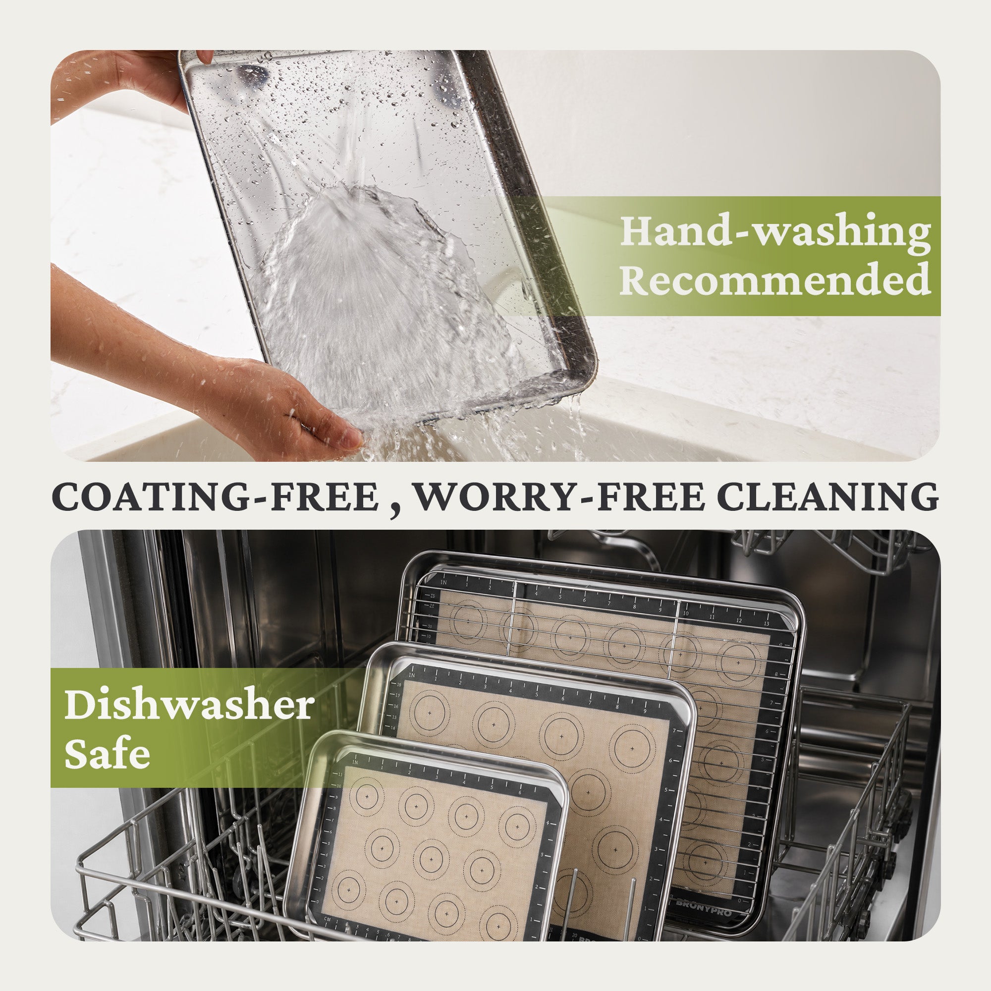 Mirror Finish Baking Sheet, Rack & Silicone Mat Set (7-Piece)