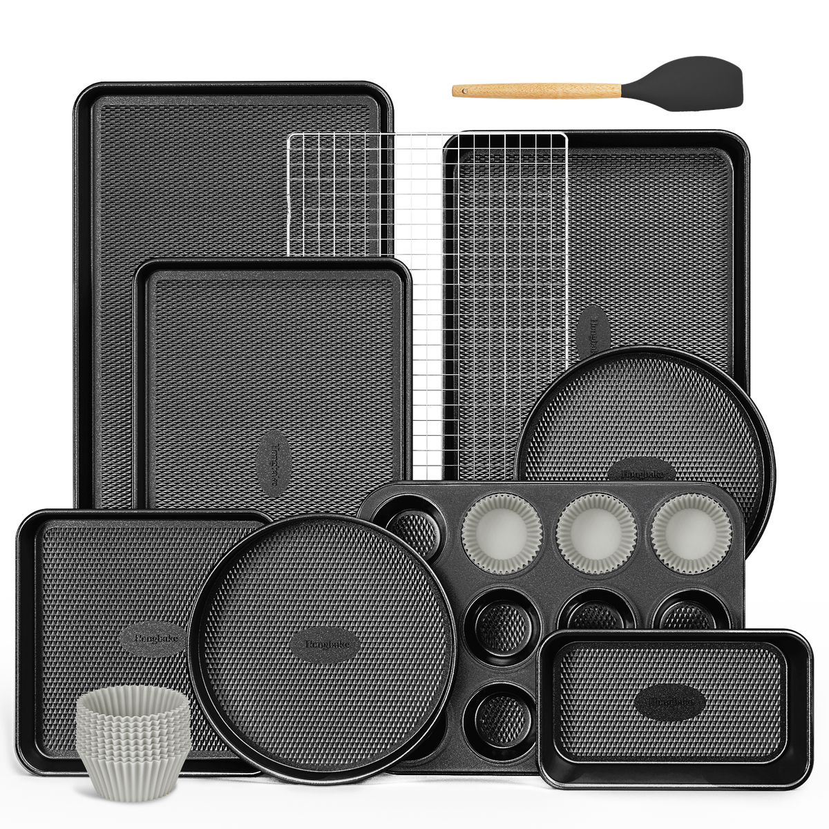 Diamond Texture Nonstick Bakeware Set (22-Piece)