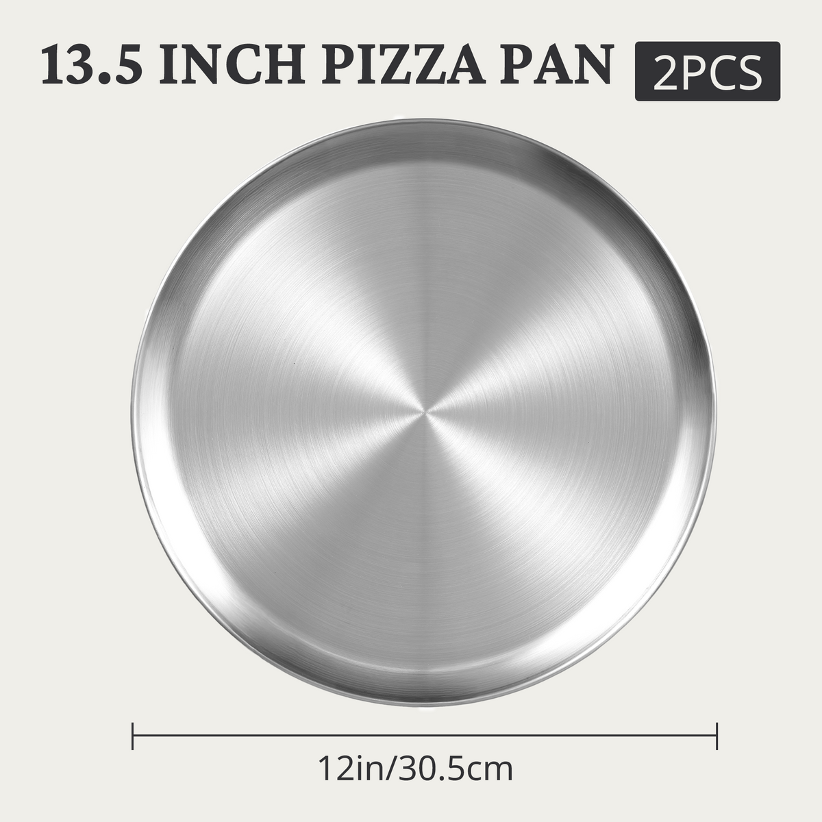 Stainless Steel Pizza Pan with Cutter (2-Pack)