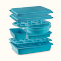 Stackable 9-Piece Non-Stick Bakeware Set with Donut Pan – Blue, Space-Saving Baking Pans
