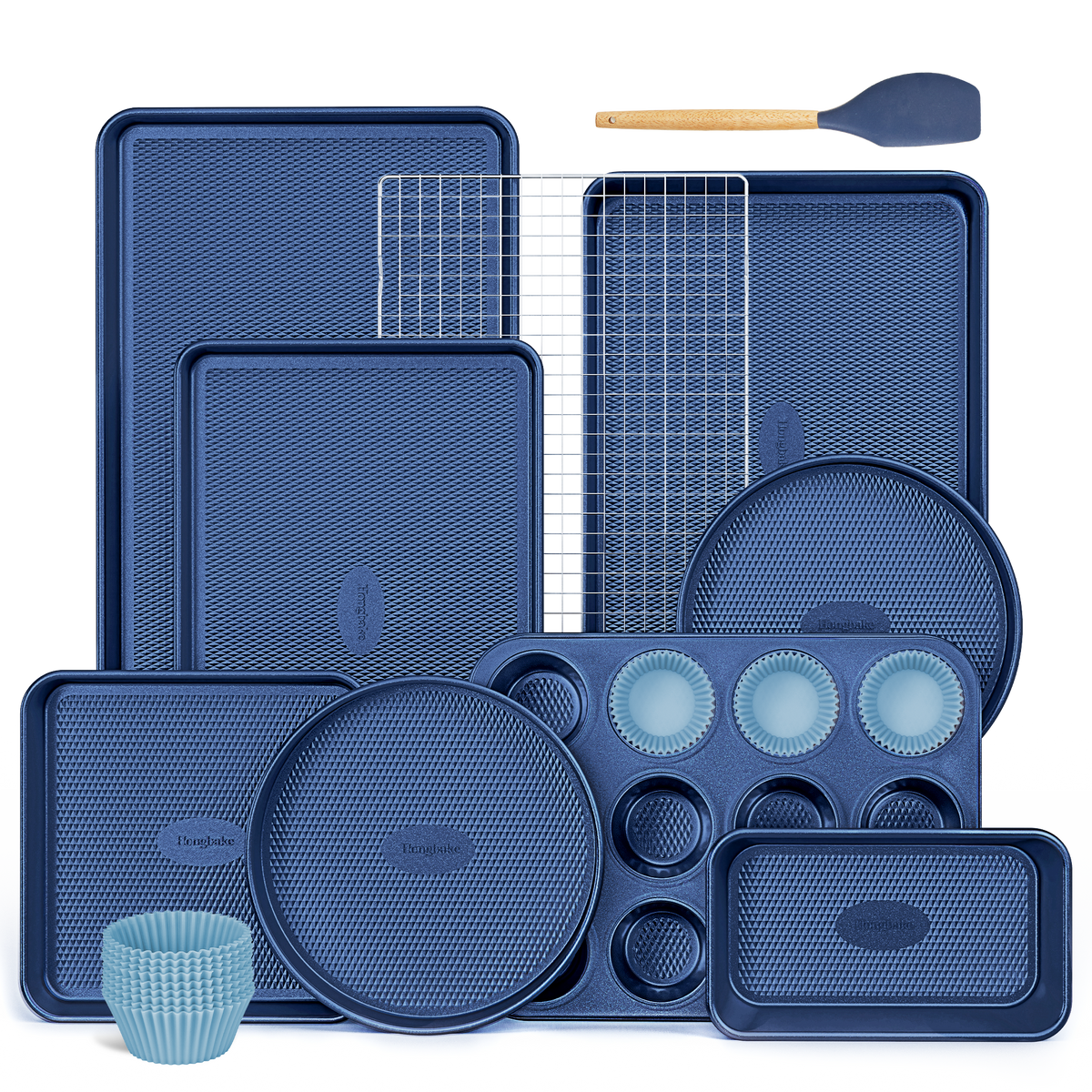 Diamond Texture Nonstick Bakeware Set (22-Piece)