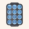 blue Carbon Steel Silicone Muffins by HONGBAKE
