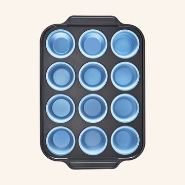 blue Carbon Steel Silicone Muffins by HONGBAKE
