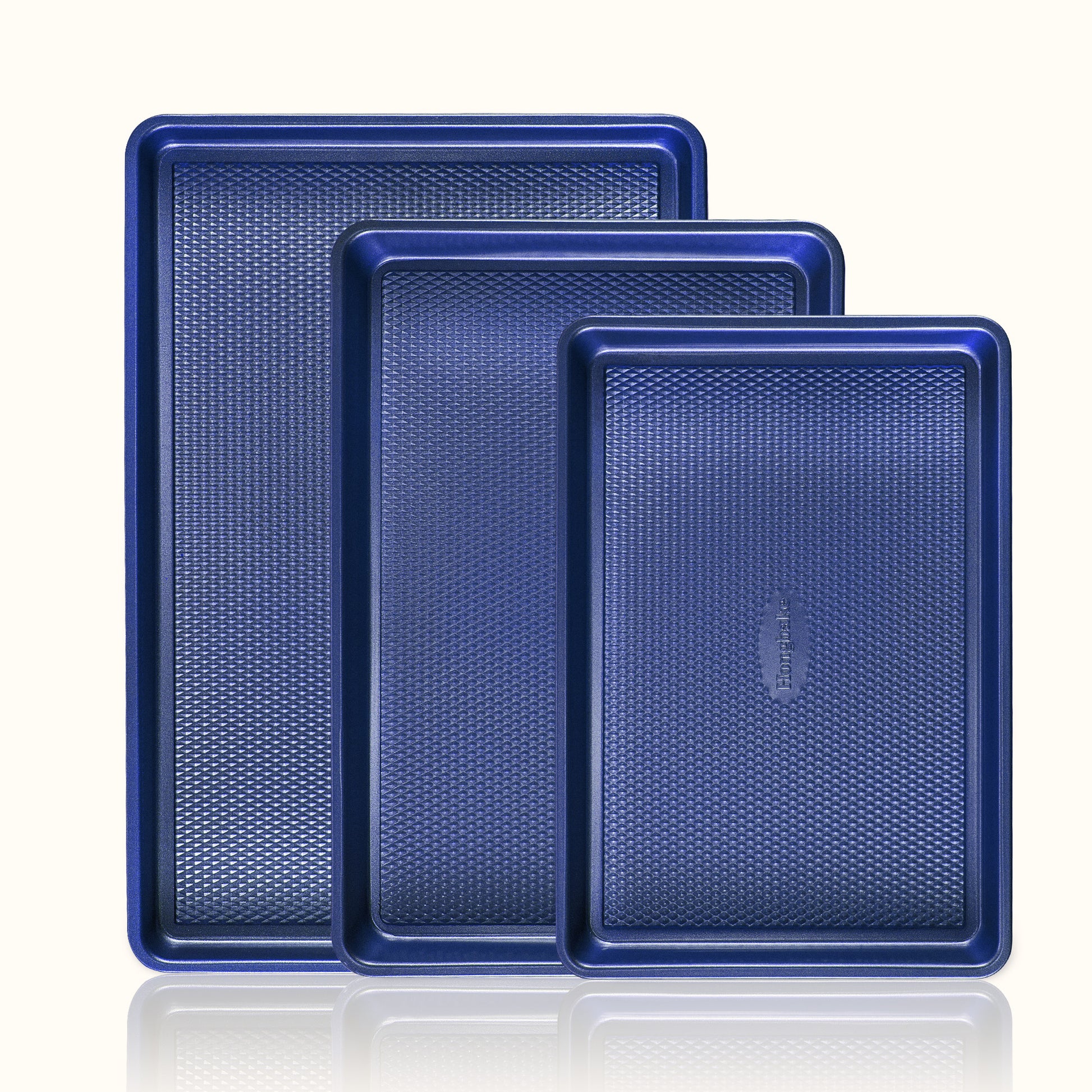 blue Diamond Pattern Nonstick Bakeware 3-Piece Set by HONGBAKE