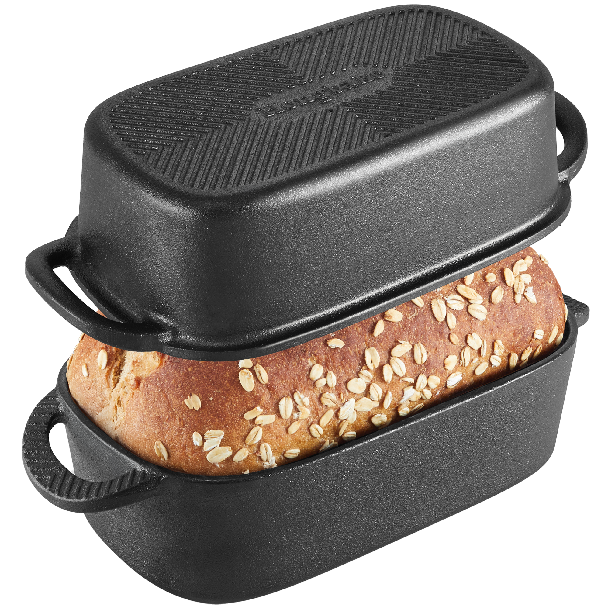 Cast iron loaf pan with lid for 9x5 inch bread baking