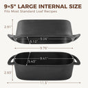 Cast iron loaf pan with lid for 9x5 inch bread baking