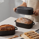 Cast iron loaf pan with lid for 9x5 inch bread baking