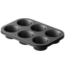 Cast iron muffin and cupcake pan with 6 cups for oven baking