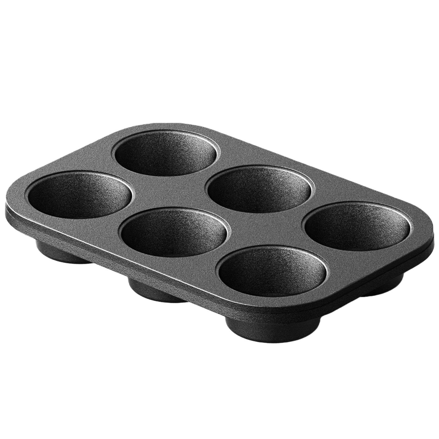Cast iron muffin and cupcake pan with 6 cups for oven baking