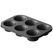 Cast iron muffin and cupcake pan with 6 cups for oven baking