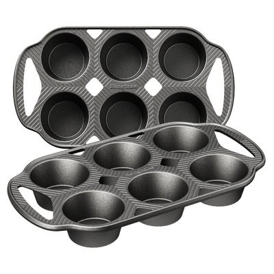 Cast Iron Muffin & Cupcake Pan with Handles 6-Cup (2-Pack)