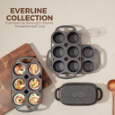 Cast iron muffin and cupcake pans with integrated handles, 6 cup, set of 2