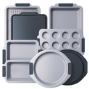 Ceramic nonstick bakeware set with multiple pans for everyday oven baking, slate gray