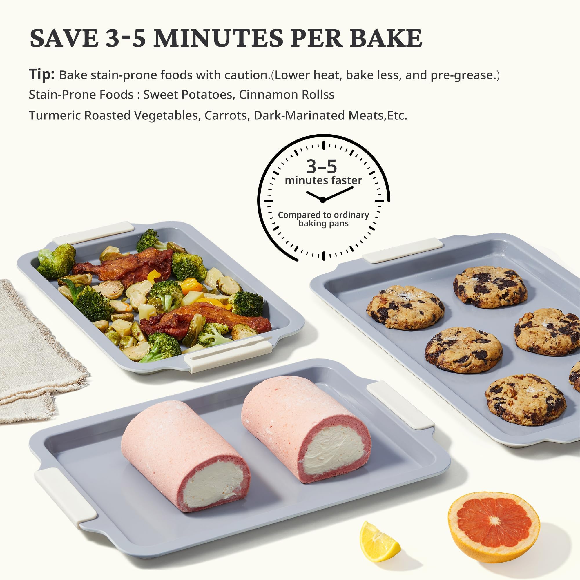Ceramic Nonstick Baking Sheet Set (3-Piece) – Hongbake