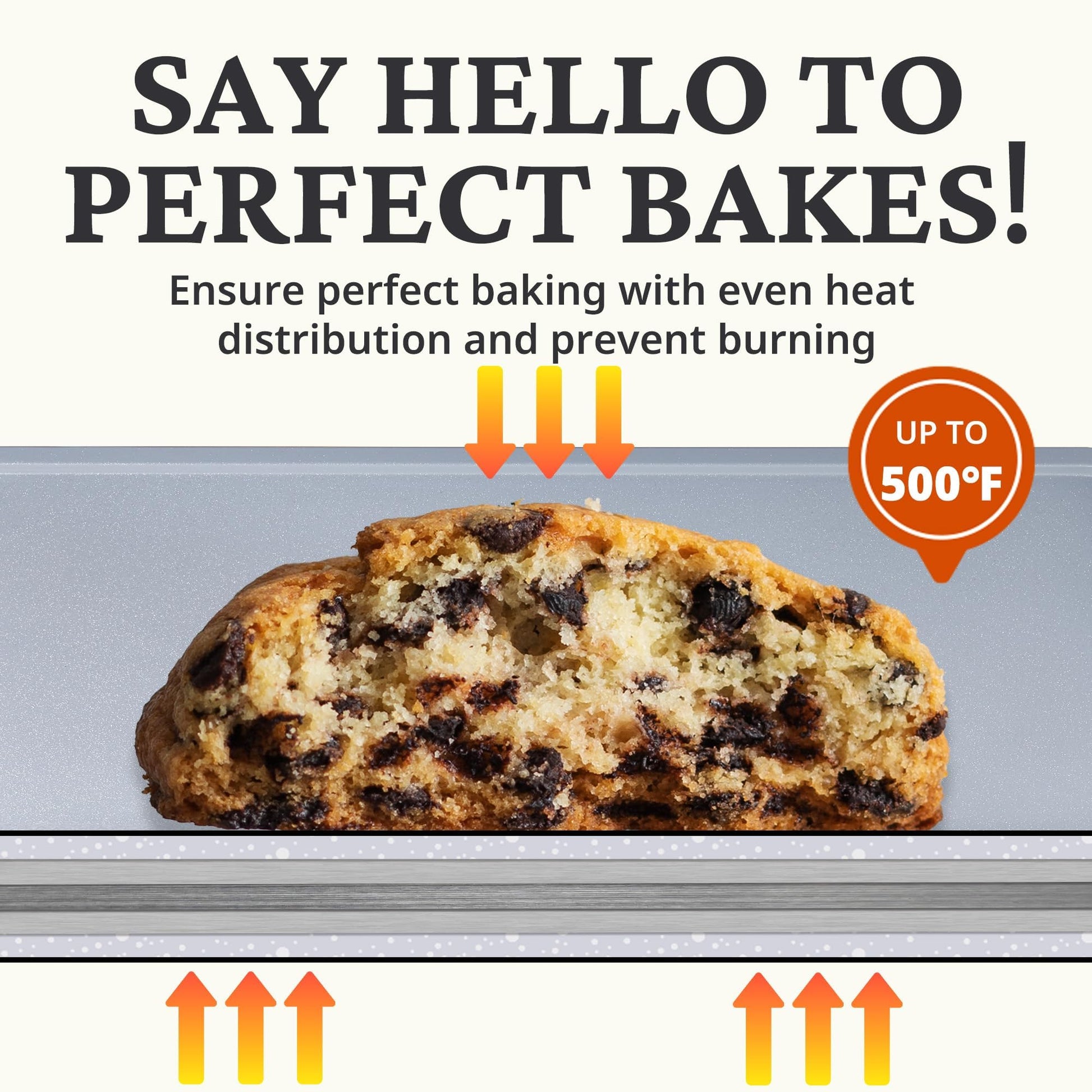 Ceramic nonstick baking sheet set with half, jelly roll, and quarter pans, light gray