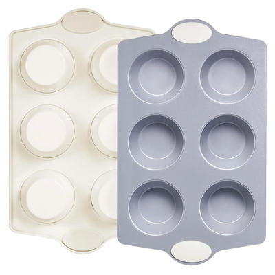 Ceramic Nonstick Jumbo Muffin & Cupcake Pan 6-Cup (2-Pack)