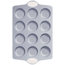 Ceramic nonstick 12-cup muffin and cupcake pan for standard baking, cream