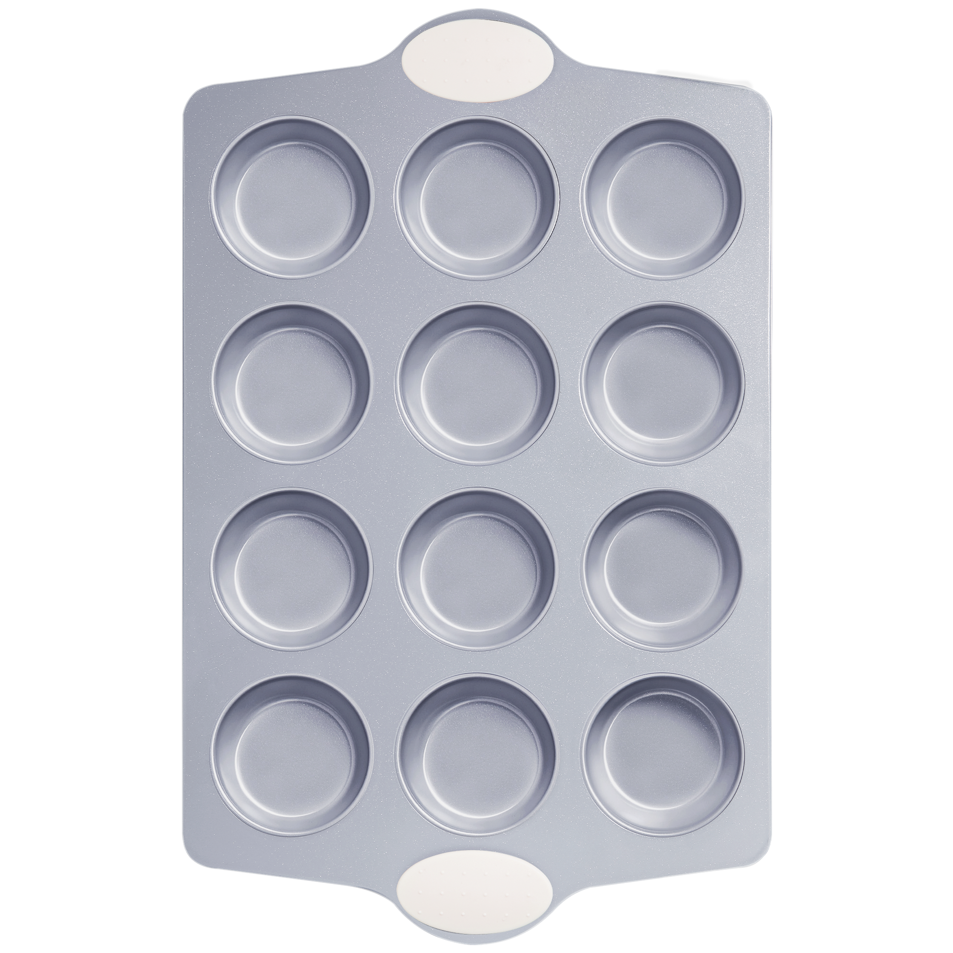 Ceramic nonstick 12-cup muffin and cupcake pan for standard baking, cream