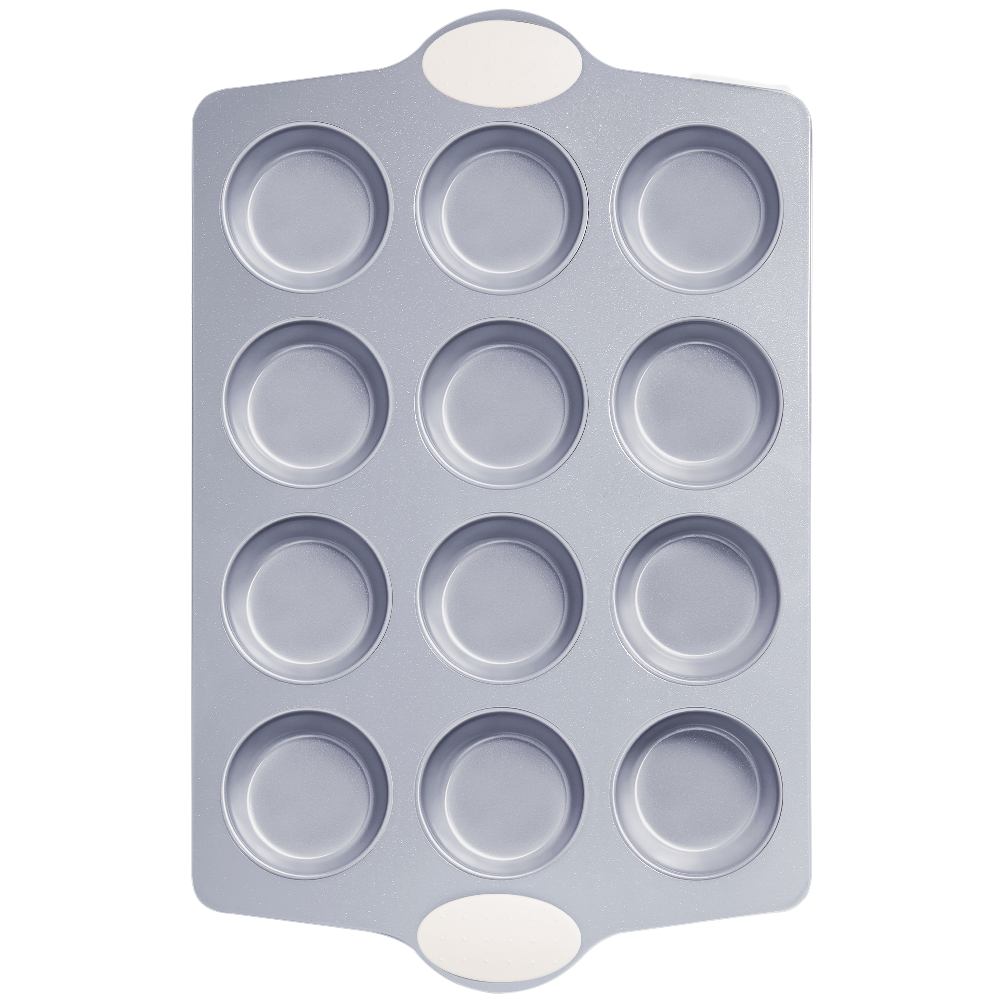 Ceramic nonstick 12-cup muffin and cupcake pan for standard baking, cream