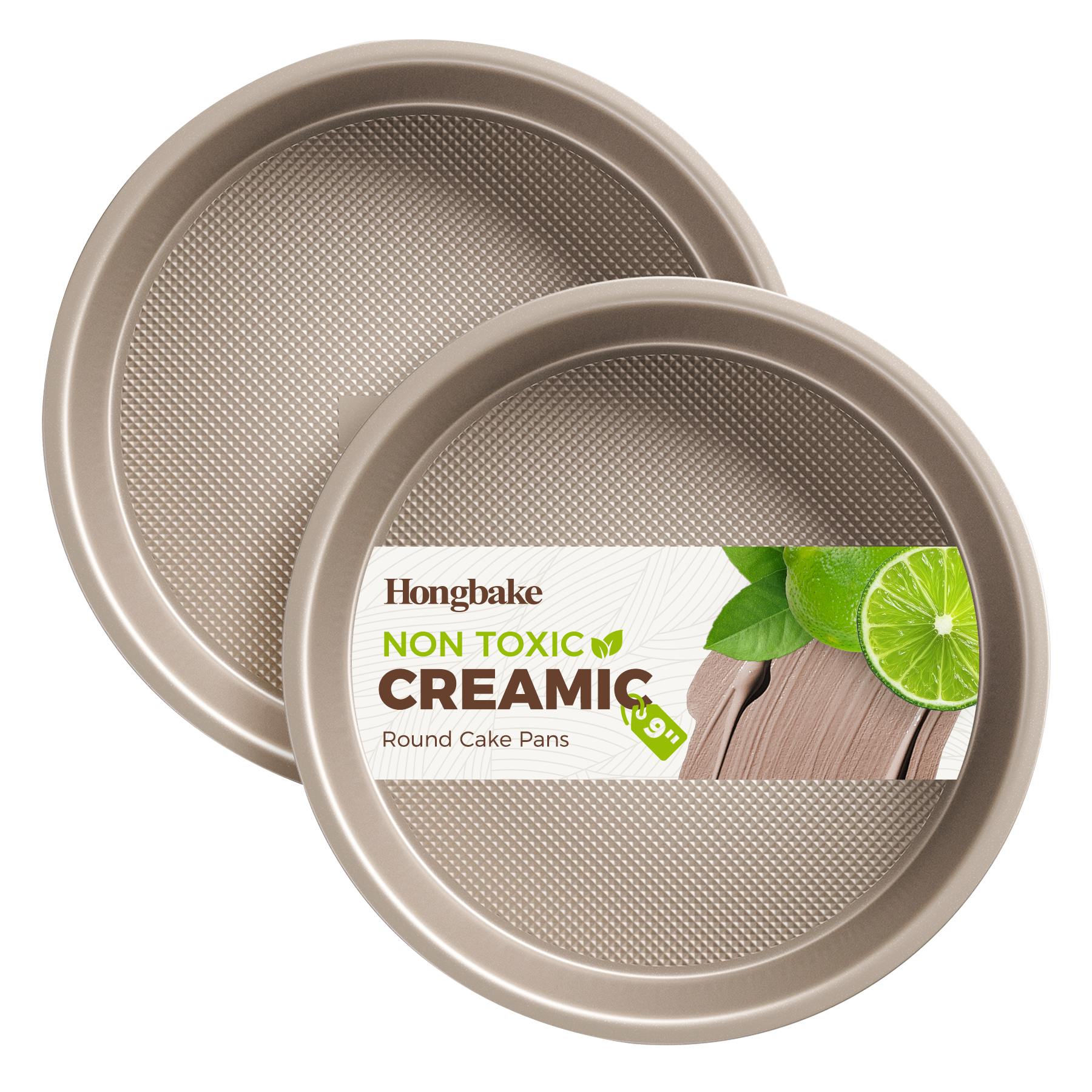 Diamond Texture Ceramic Cake Pan, 9 Inch (2-Pack)