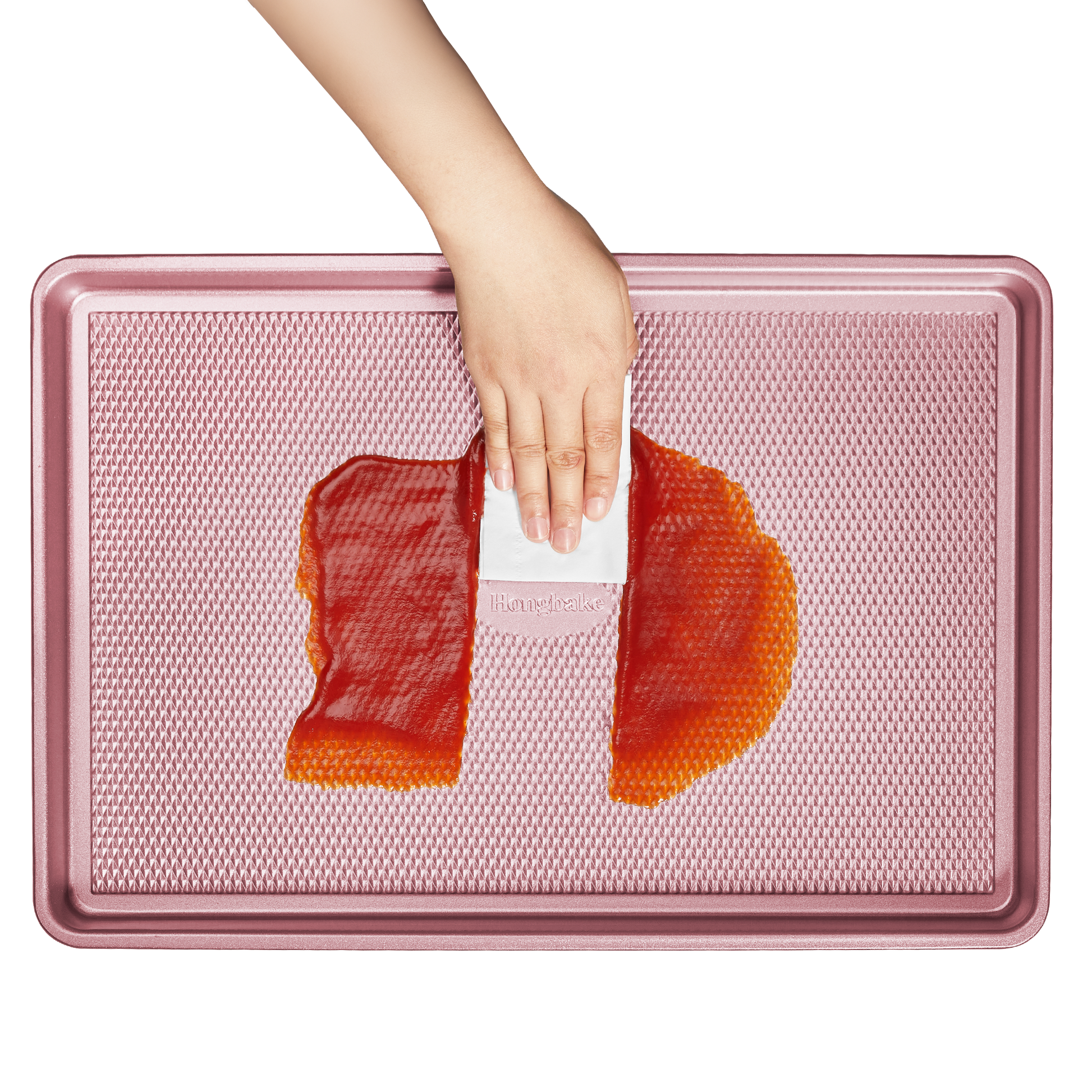 Diamond texture nonstick baking sheet pan set with rim, includes half sheet, jelly roll, and quarter sheet pans