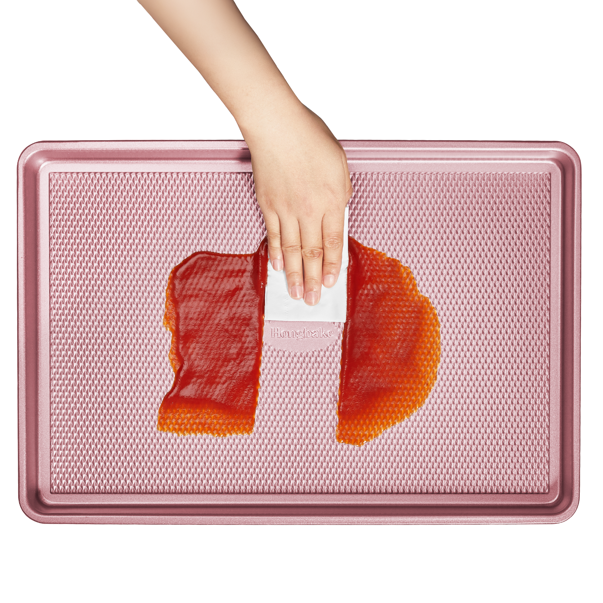 Diamond texture nonstick baking sheet pan set with rim, includes half sheet, jelly roll, and quarter sheet pans