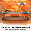 Diamond texture half sheet pan with rim, nonstick baking sheet for oven cooking, rose gold