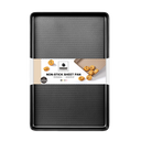 Diamond texture jelly roll pan with rim, nonstick baking sheet for cookies and roasting, dark gray