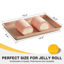 Diamond texture jelly roll pan with rim, nonstick baking sheet for cookies and roasting, rose gold