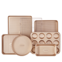 Diamond texture nonstick bakeware set with seven essential pieces for everyday baking