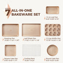 Diamond texture nonstick bakeware set with seven essential pieces for everyday baking