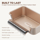 Diamond texture nonstick bakeware set with seven essential pieces for everyday baking