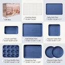 Diamond texture nonstick bakeware set with nine essential pieces for everyday baking and oven cooking