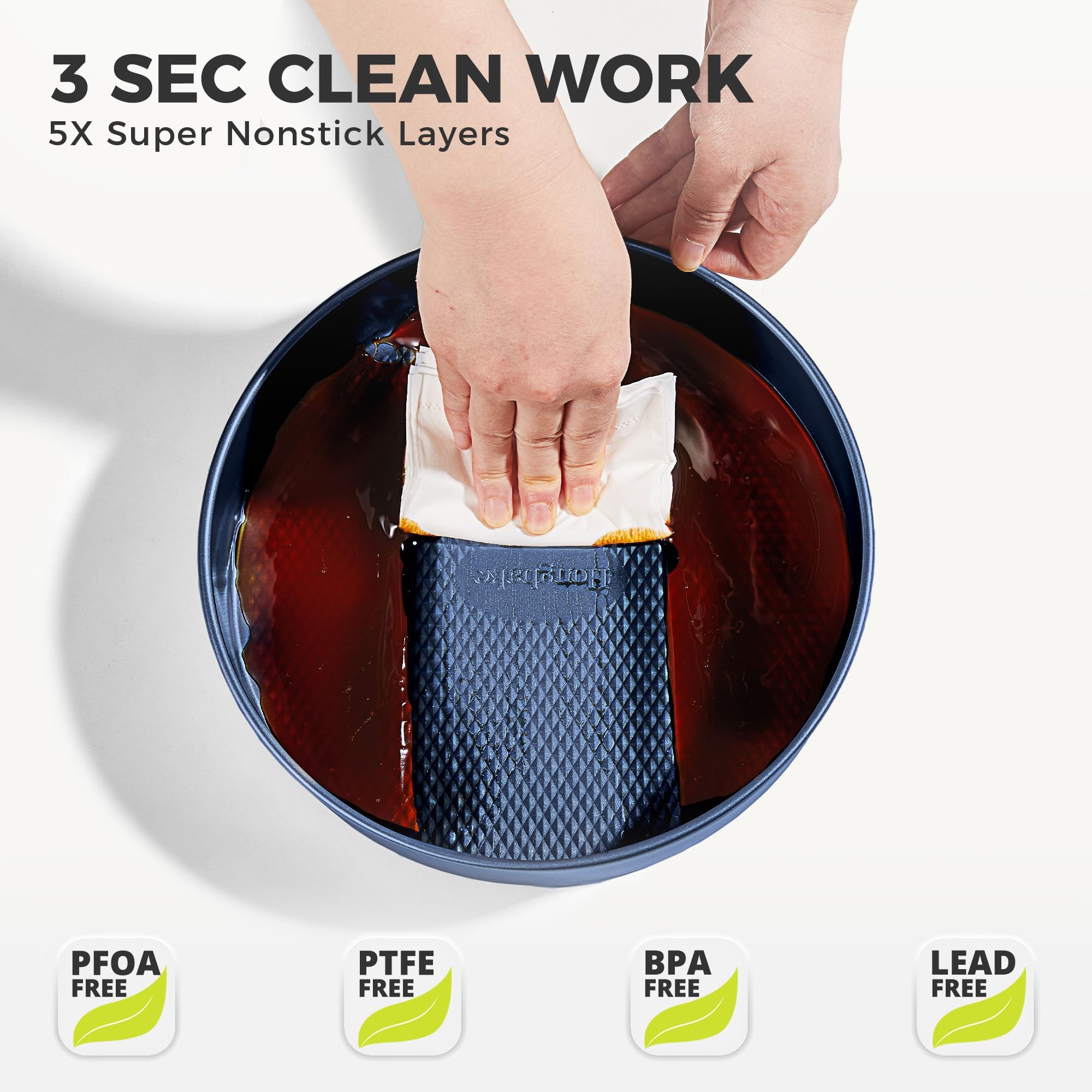 Diamond texture nonstick bakeware set with nine essential pieces for everyday baking and oven cooking