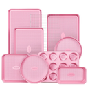 Diamond texture nonstick bakeware set with nine essential pieces for everyday baking and oven cooking